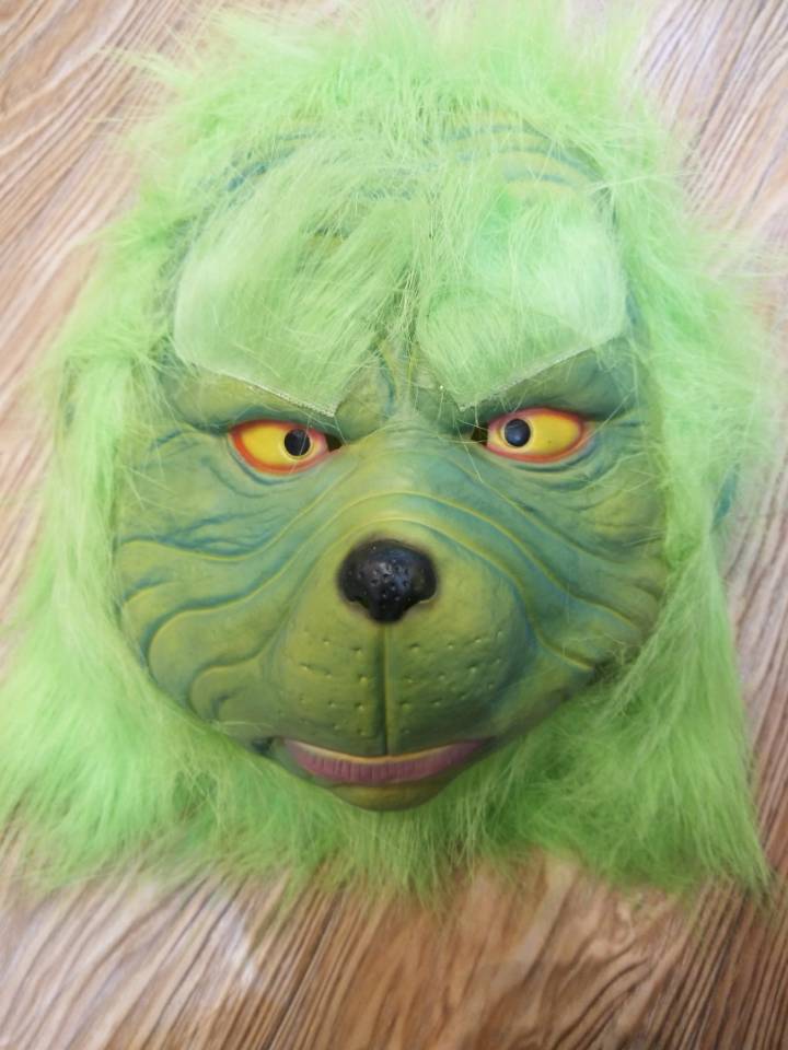 Traje de Navidad de monstruo de piel verde traje de monstruo de piel verde máscara de traje de Santa Claus Grinch juego transfronterizo adulto image 10