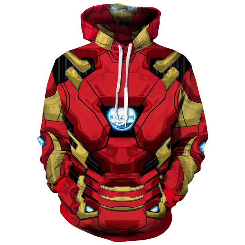 2018 Men's Iron Man 3D Digital Printing Hoodie Support to Figure