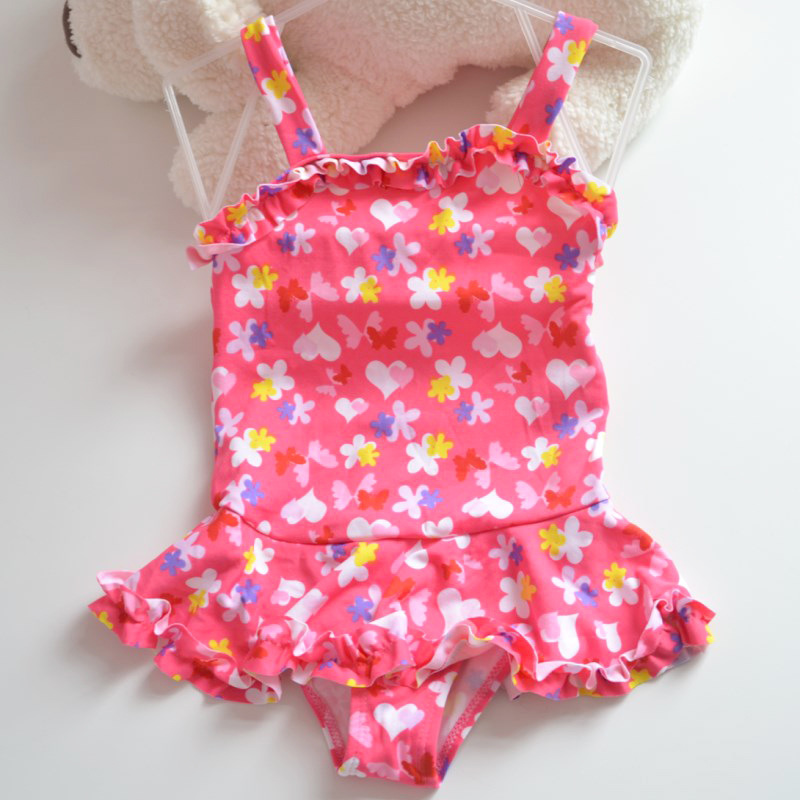 Pink floral butterfly one piece