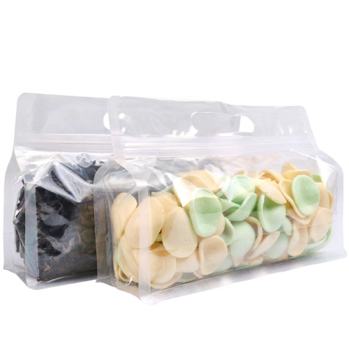 Transparent wide-mouth octagonal self-sealing bag, thick-handled large-sized sealed bag for dry fruits and snacks, specialty food packaging bag for wholesale