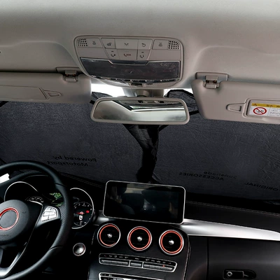 Auto Supplies Double Ring New Type Sun Visor Front Bearboard Nylon Car Heat Insulation and Light Bearings Silver Cloth Coated Sun Visor