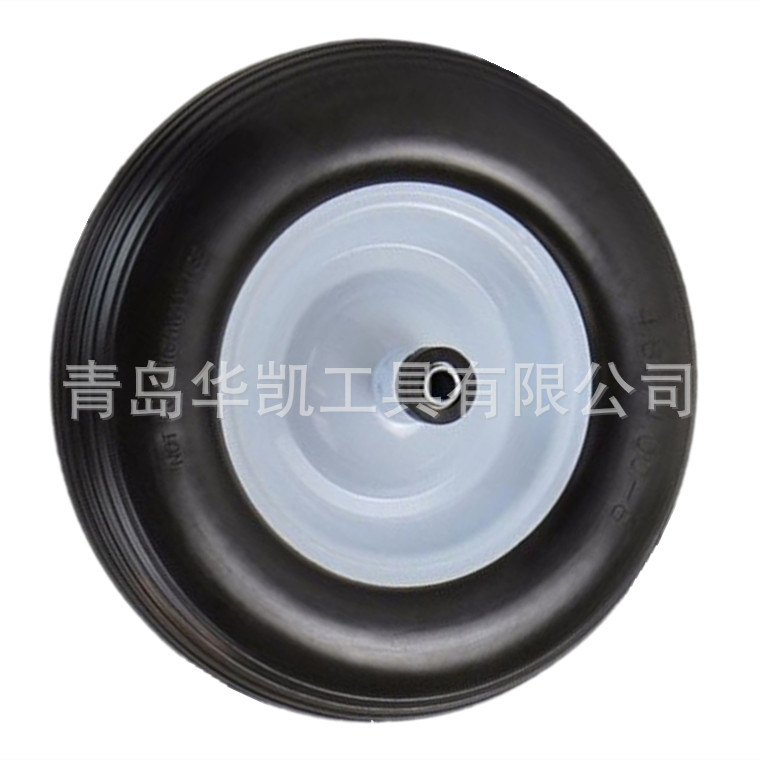 4.00-8PU免充气实心轮16寸 4.80/4.00-8园林工具车Pu发泡轮16寸