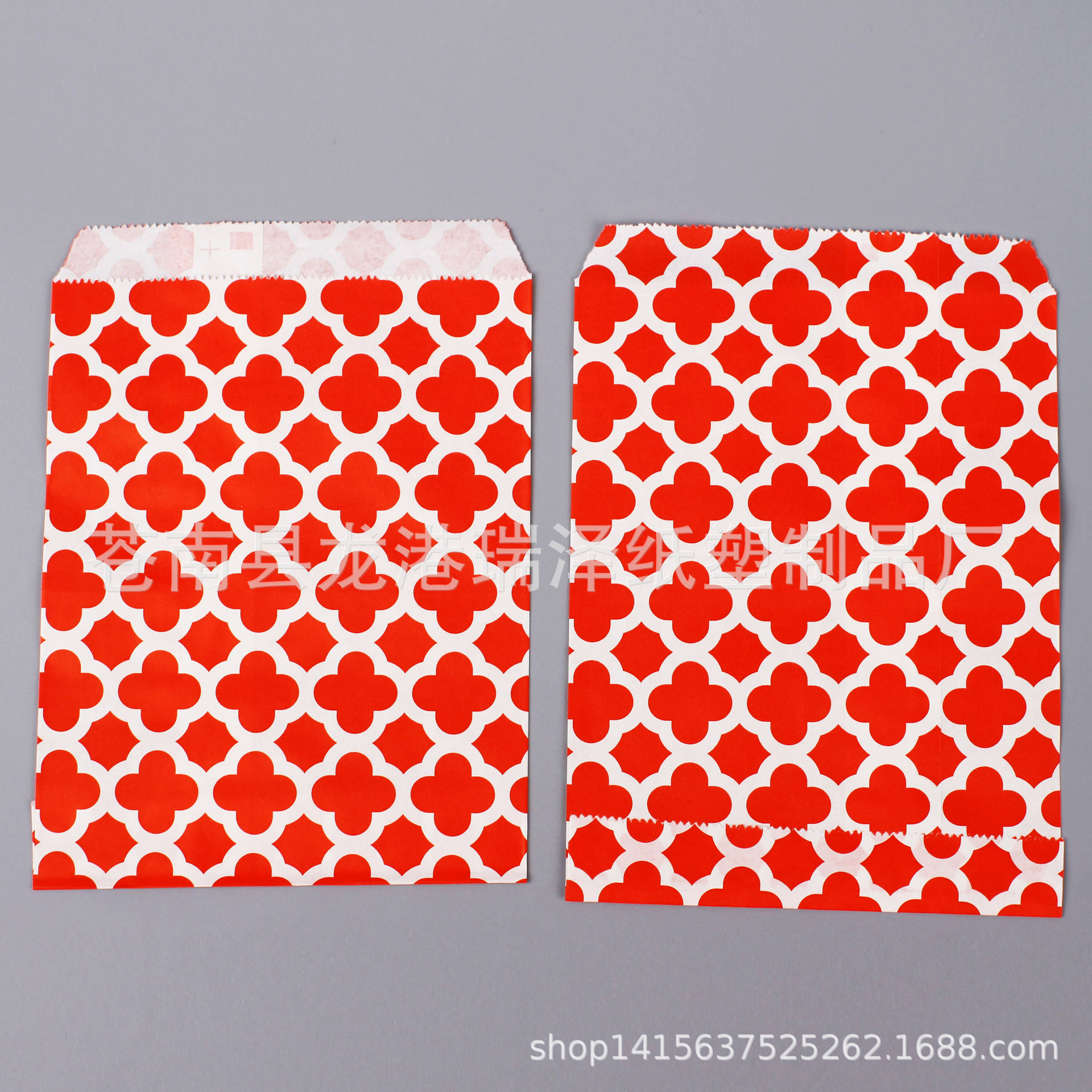 牛皮纸圣诞节糖果袋 万圣节高低口圆点波浪尖底防油牛皮纸袋