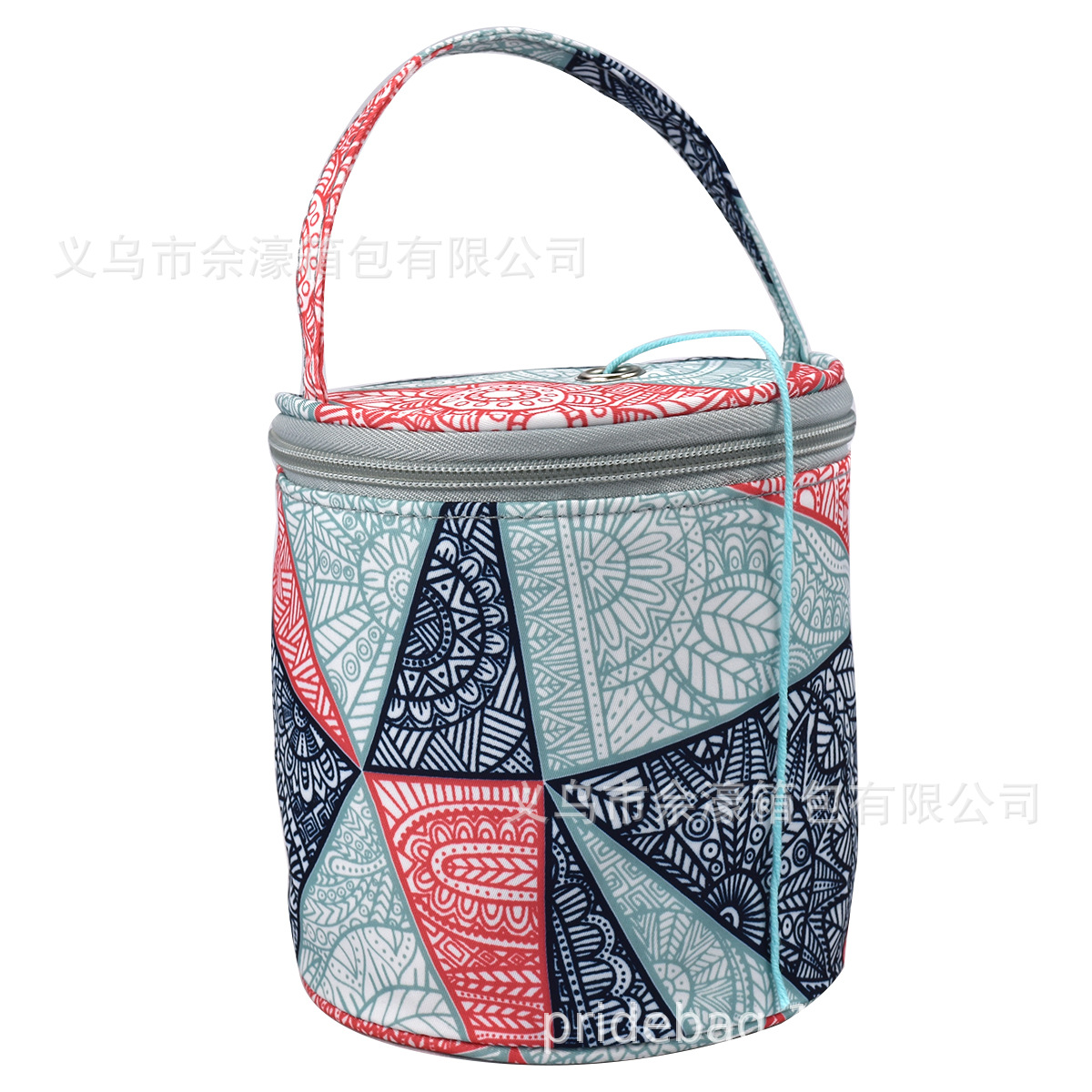 Bolsa de Almacenamiento de Hilo Portátil, Estilo Peonía Verde, para Manualidades, Impresa, Tipo Cubo, de Poliéster, Tamaño Pequeño, Novedad 2025