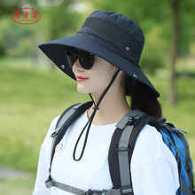 渔夫帽 女网布盆帽 春夏季遮阳帽 透气可折叠登山帽子 男旅游帽