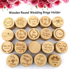 Wooden ring box wedding engagement ring packaging box antique carved personalized ring box wooden packaging box