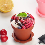 Одноразовые торт чашка пудинг чашка мороженое пластиковые стаканчики творческий цветочный горшок комнатные чашка мусс чашка