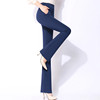 Autumn flared trousers, suit for leisure, high waist, new collection, plus size, loose straight fit