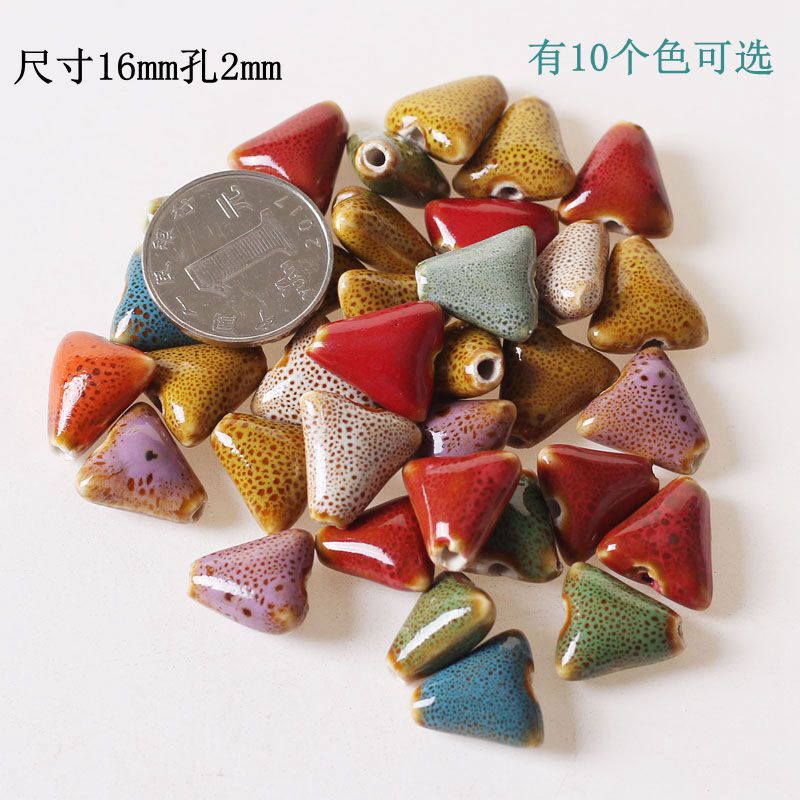 Jewelry Accessories Glaze Triangle Beads 16mm Personalized Shaped Beads Student Adult Female Handstring Material Bag