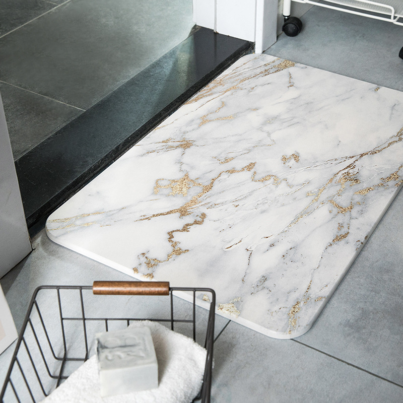 Cardaman promoción marmolado diatomita piso alfombra baño absorbente alfombra antideslizante estera Baño de diatomea de piso antideslizante estera de baño de diatomea