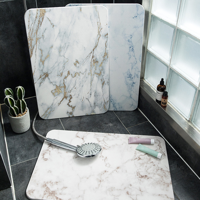 Cardaman promoción marmolado diatomita piso alfombra baño absorbente alfombra antideslizante estera Baño de diatomea de piso antideslizante estera de baño de diatomea