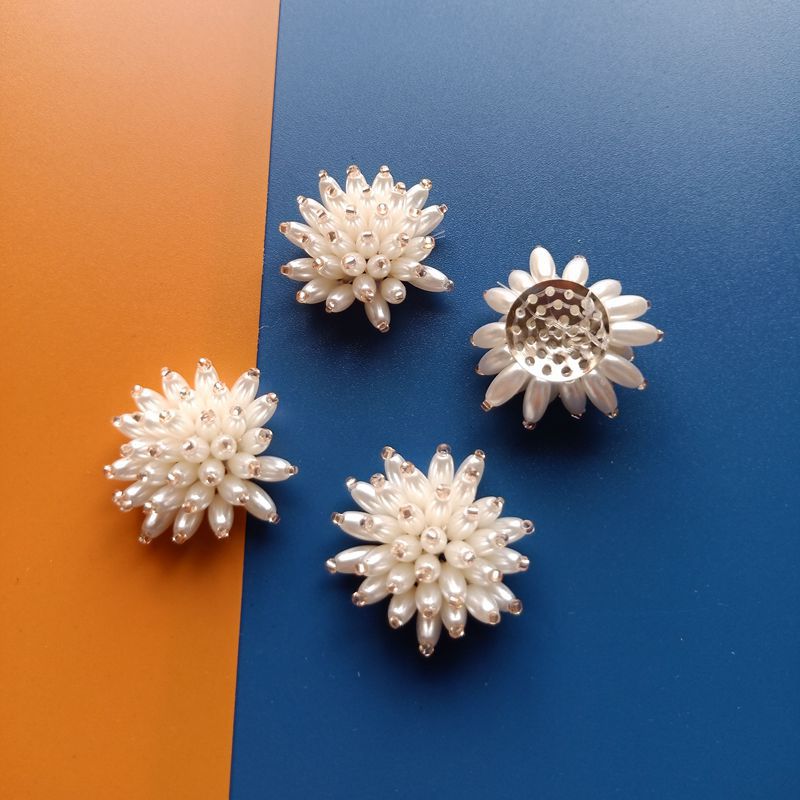 小号金属底托耳环材料配件手工珍珠串珠DIY服装布贴饰品装饰