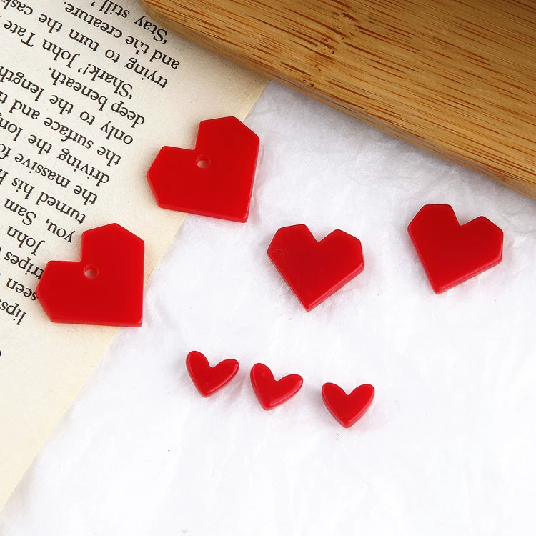 Acrylic hair accessory heart-shaped, earrings, accessories, DIY