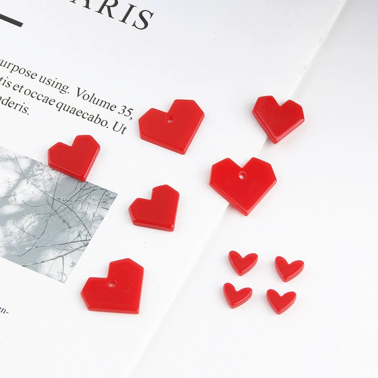 Acrylic hair accessory heart-shaped, earrings, accessories, DIY