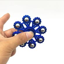 新款钢珠指尖陀螺 创意八珠手指旋转陀螺玩具 电镀指间陀螺