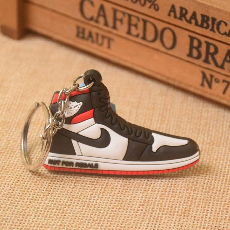 [air jordan1代球鞋 AJ1 keychain off white 联名 深棕倒钩钥匙扣]