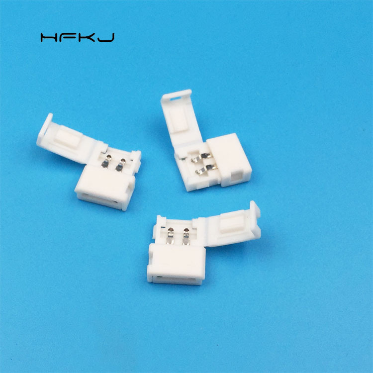 5050单色免焊卡扣10mm灯带连接器灯带2pin对接卡扣rgb裸板连接头|ru