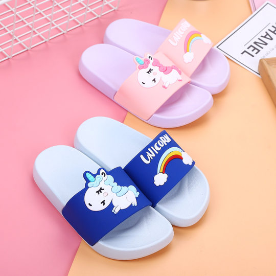 Children's Slippers Cute Cartoon Pony Small and Medium-Sized Boys and Girls Baby Children Non-Slip Soft Bathroom Slippers