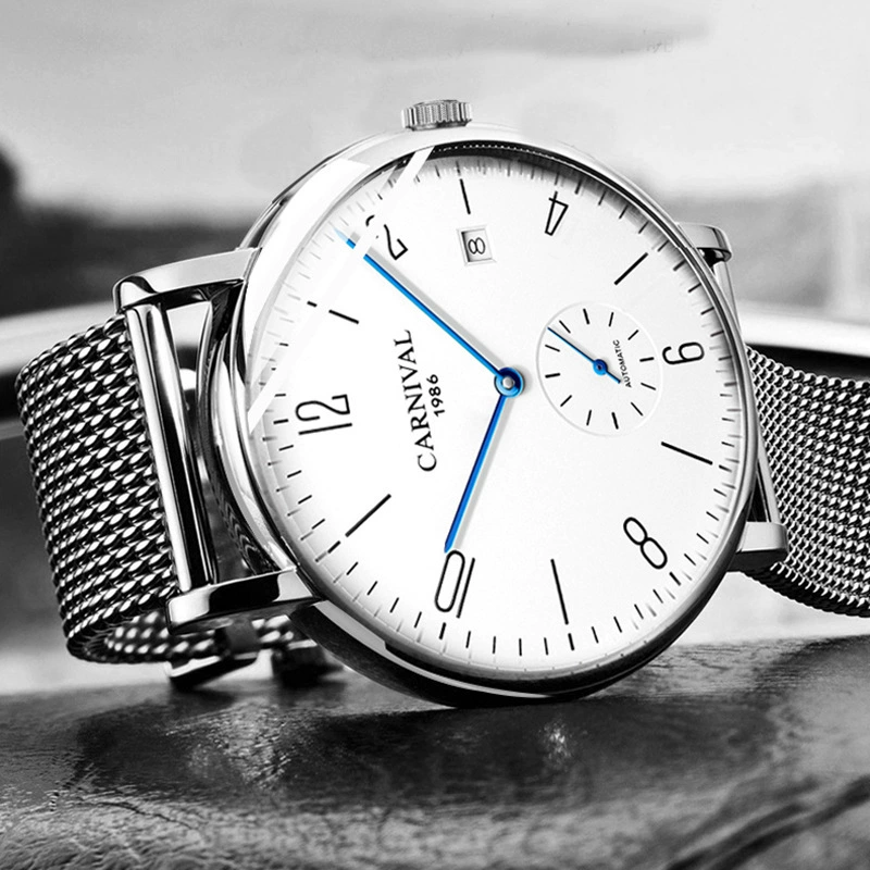 Carnival Men's mechanical mechanical watch, waterproof fashionable swiss watch, 2019, simple and elegant design, fully automatic