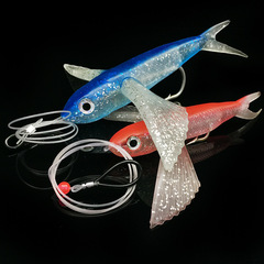 Wireless Hake Baitfish/ 17cm Trolling Soft Lure Tuna Casting Lure with Big Wings Wholesale