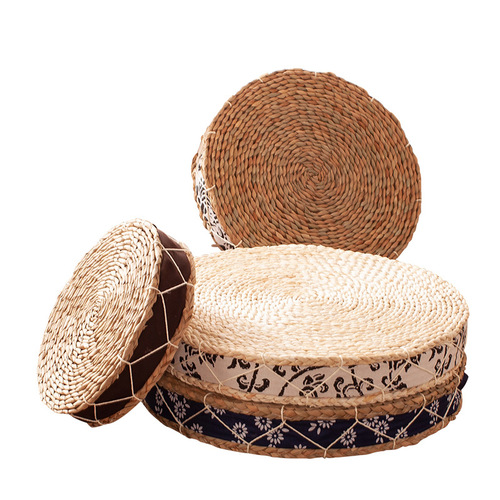 Wicker window seat cushion meditation cushion tatami thickened straw stool wicker zafu round sitting stool