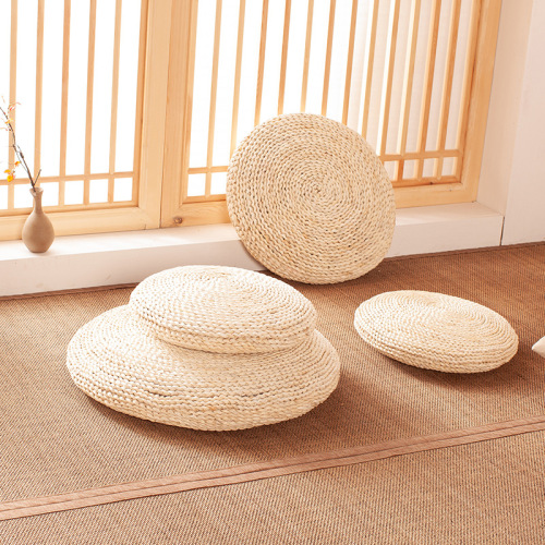 Zen meditation cushion wicker mat tatami thick grass bench wicker mat round seat cushion grass window seat cushion