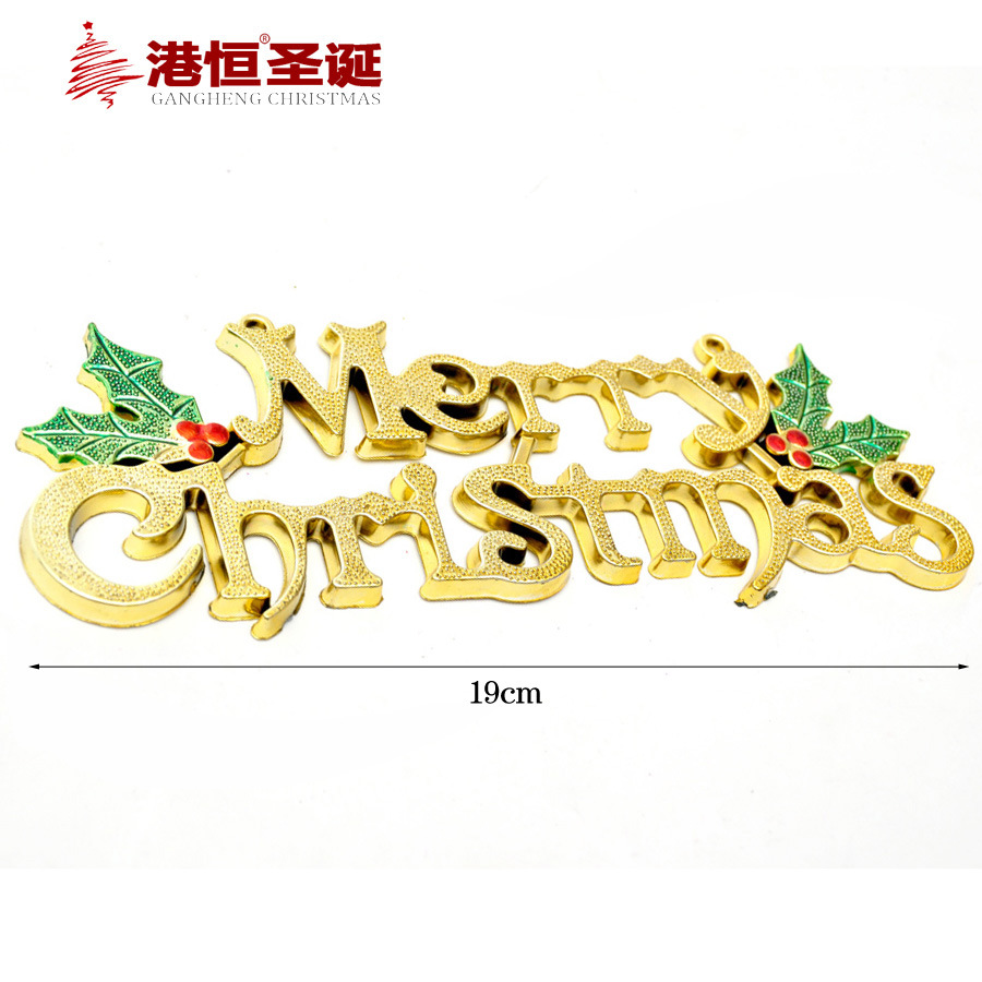 Letrero Navideño Transfronterizo con la Frase en Inglés Merry Christmas, Decoración para Colgar en la Puerta, Adorno para Árbol de Navidad