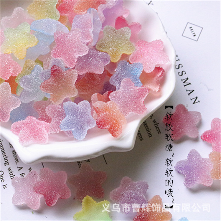Five-pointed star love QQ soft candy DIY simulation food play children's hair accessories material mobile phone shell beauty accessories