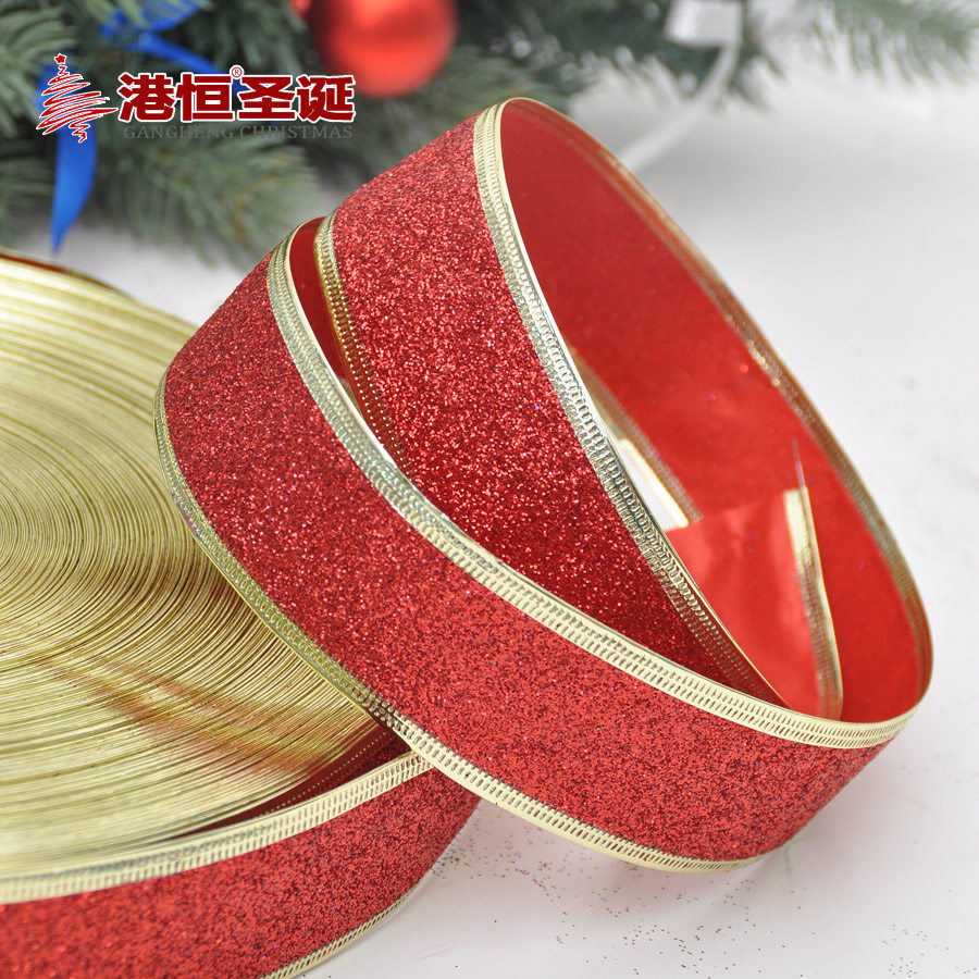 Hong Kong Heng cinta decorativa de Navidad 3/3,8 cm brillo rosa cinta decorativa colorida cinta de embalaje de regalo de Navidad