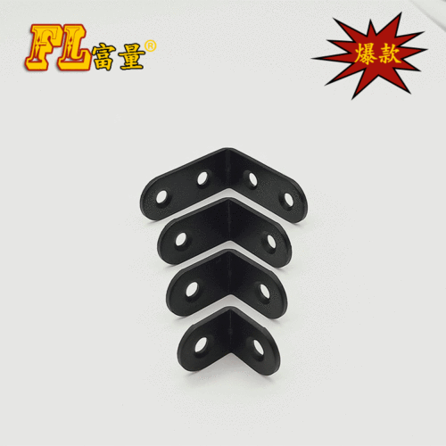 Thickened painted black corner code L-shaped triangle bracket shelf support connector 90-degree stainless steel right angle