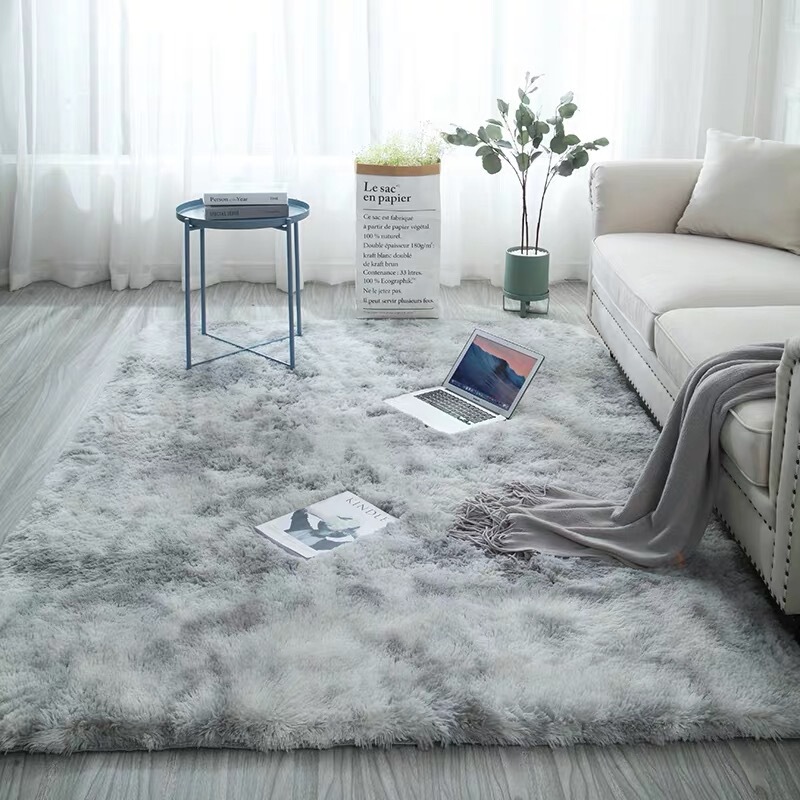 Tie-dyed printed carpet ins factory wholesale gradient silk wool pvvelvet living room study bedside bedroom carpet L