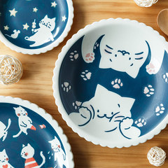 Japanese imported Cat and Sunday ceramic bowl, household animal creative cute rice bowl tableware