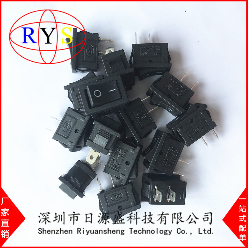 Interruptor tipo nave KCD1-101 6a/250V negro solo cuchillo Rocker interruptor 2 pies 2 engranaje interruptor de potencia en stock