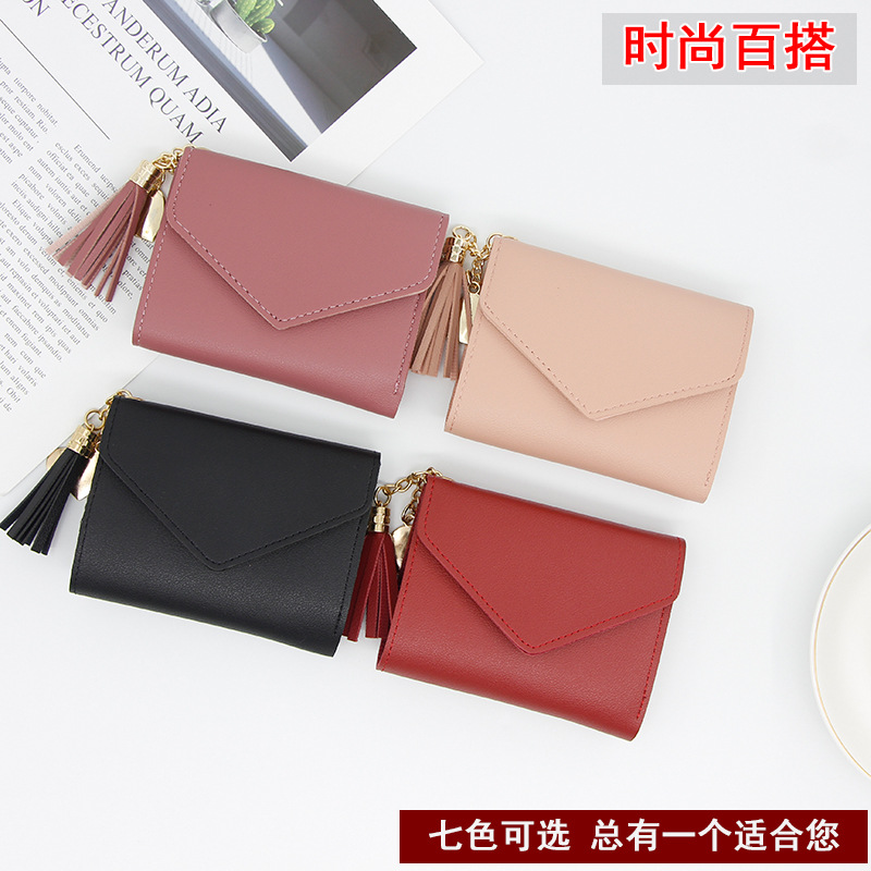 Suministro directo de fábrica estilo coreano las mujeres corto moda embrague gran capacidad niña cremallera monedero