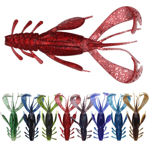Weihe two-color multi-bearded soft shrimp lure soft bait soft prawn fake bait 10cm10g cross-border e-commerce Weihai fishing gear