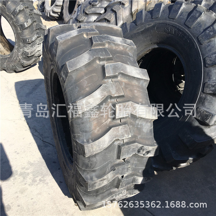 挖掘机轮胎17.5L-24 19.5L-24八字花纹两头忙农用轮胎真空R-4