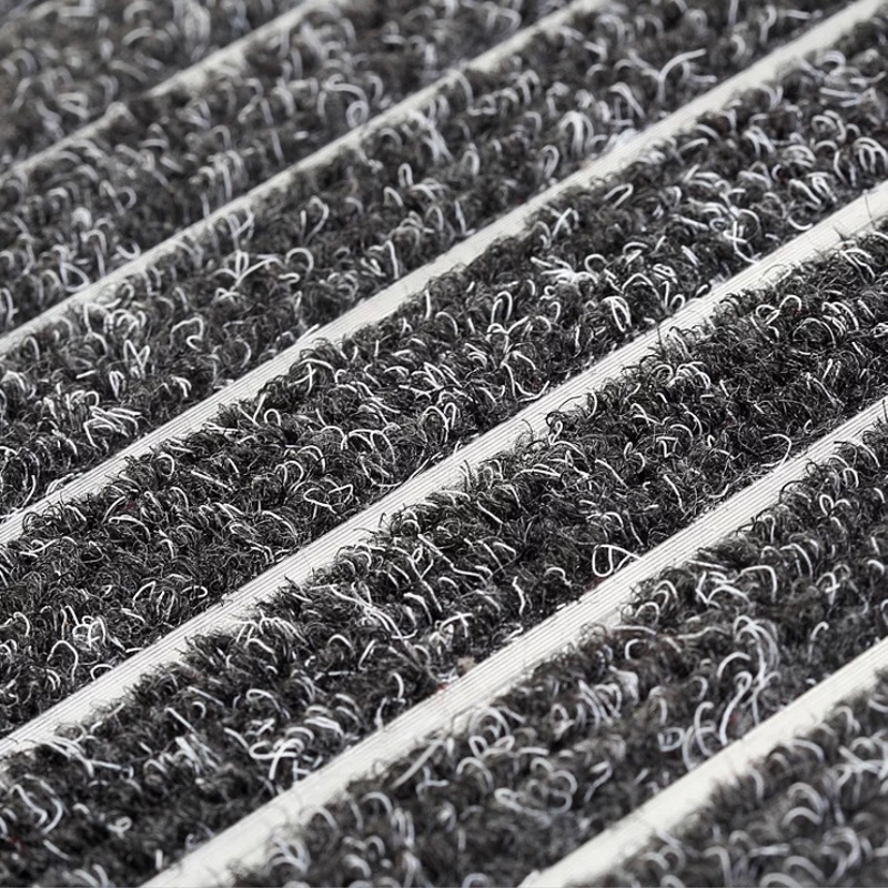 Comercial incrustado a prueba de polvo alfombra centro comercial alfombra de la puerta eliminación de polvo barro raspado alfombra de piso de aleación de aluminio