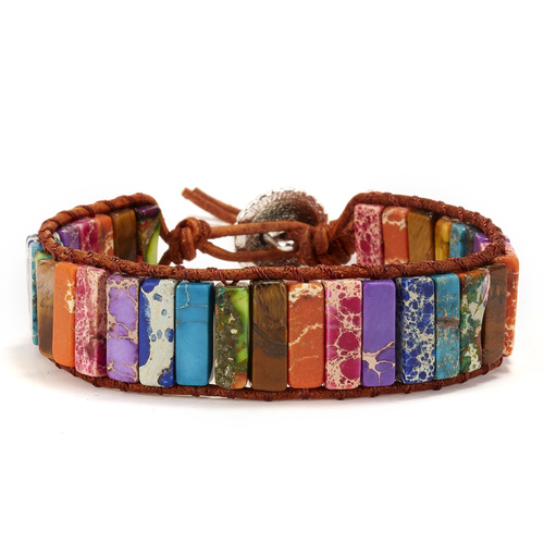 Manufacturer wholesale European and American new stone bead bracelets, versatile hand-woven slipknot bracelets, versatile hand accessories for women