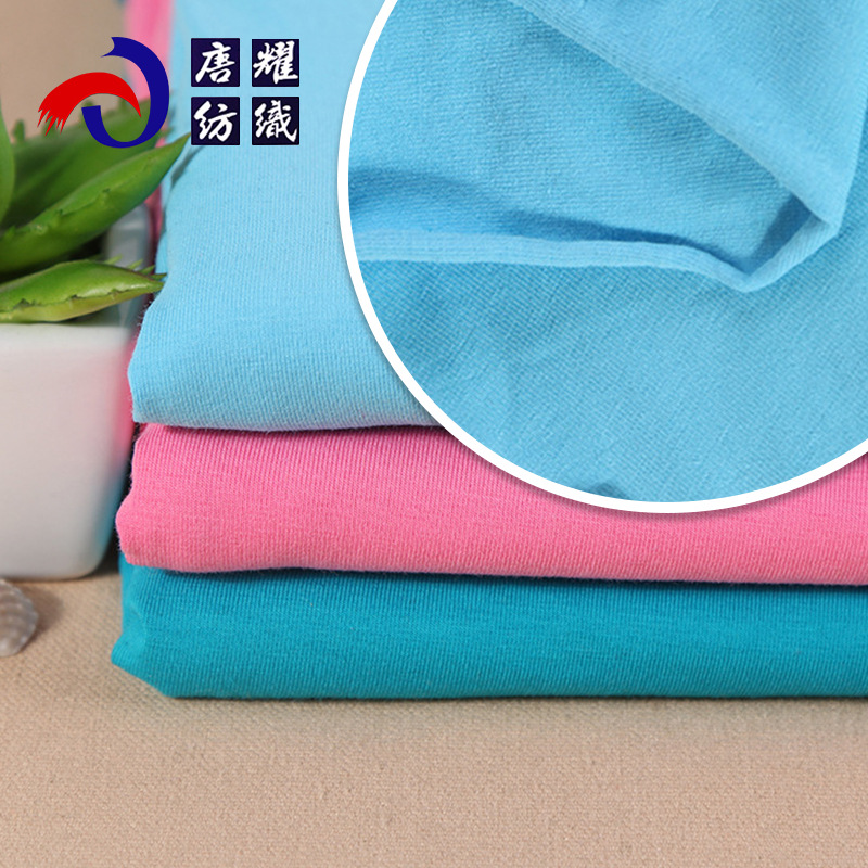 全棉氨纶汗布童装打底衫奥代尔服装针织T恤面料吸汗童装T恤面料