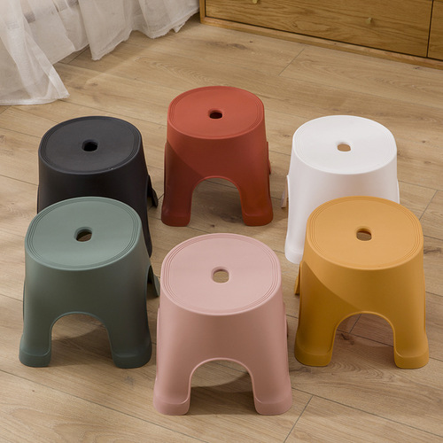 Small stool plastic bench household children's stool thickened cartoon non-slip foot rubber foot baby low stool for bathing
