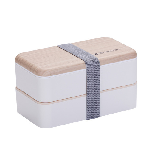 INS Internet celebrity Japanese double-layer lunch box plastic compartment lunch box cross-border adult student microwaveable lunch box