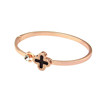 Fashionable lucky clover, golden bracelet, jewelry, accessory, Korean style, pink gold, wholesale