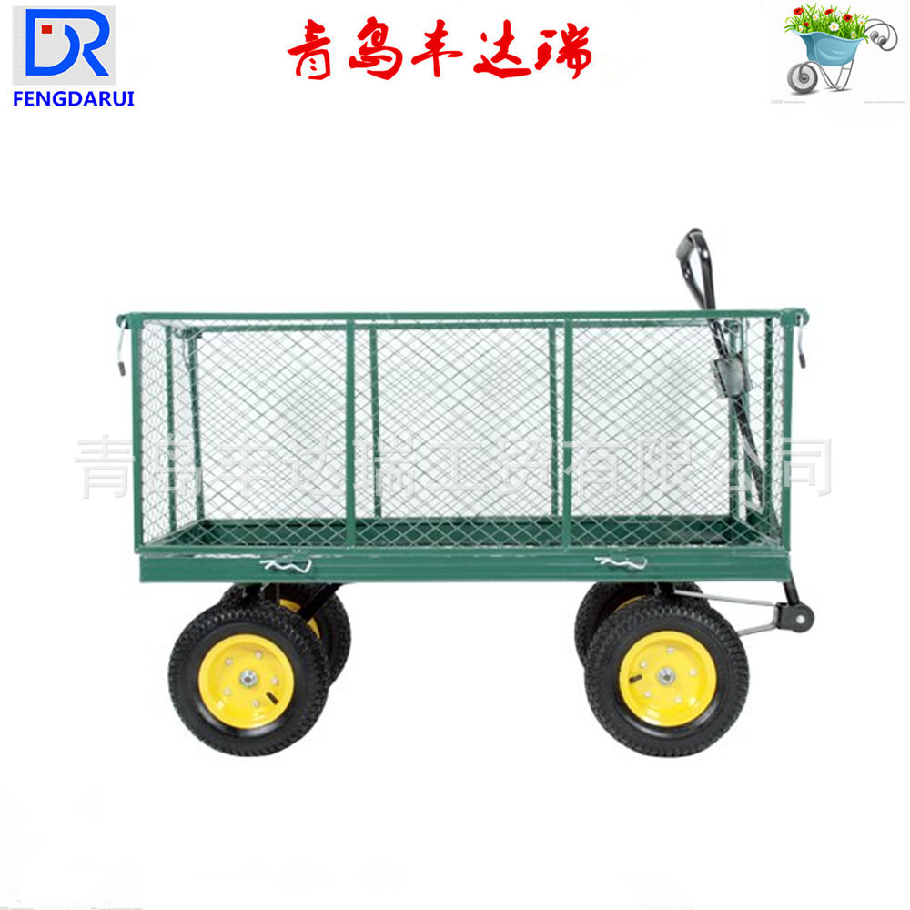 厂家销售 可移动重型工具车 用于园林农业的四轮可转向手拉小推车