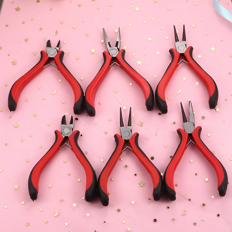 diy工具手工尖嘴钳子多功能打孔钳剪刀工具批发斜口钳迷你金属钳
