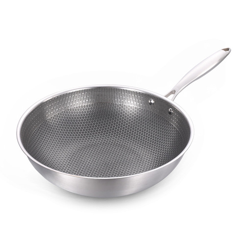 Good Companion full screen honeycomb suspended stainless steel wok non-stick three-layer steel uncoated wok one piece drop shipping