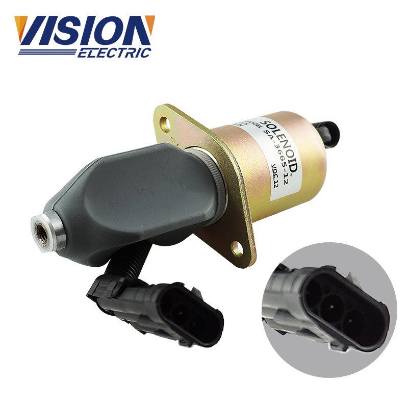 发电机配件 柴油发电机停机电磁阀 断电阀带支架 SA-3665