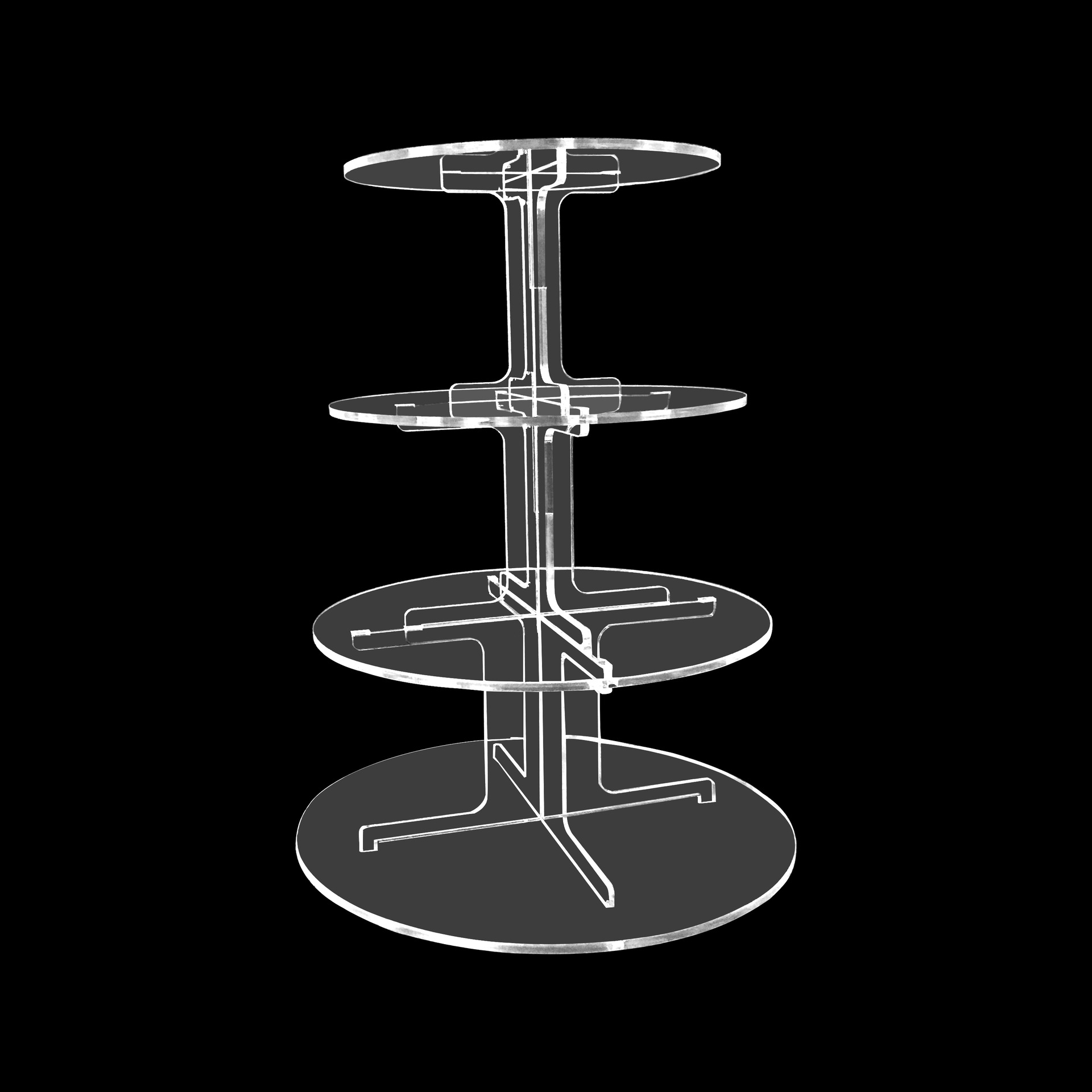 亚克力蛋糕架 三层蛋糕架 组合拆装面包架深圳沙井定制加工