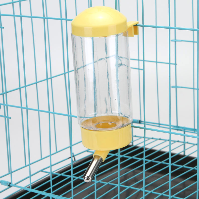 Jaula colgante taza de agua para mascotas dispensador de agua para mascotas cabeza de cobre de alta calidad botella de agua para perros mascota colgante dispensador de agua automático