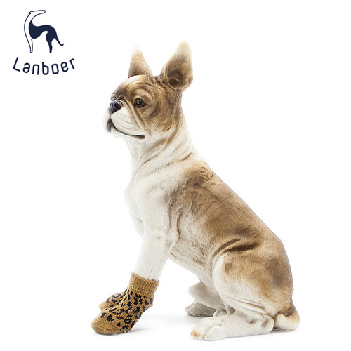 Classic Two-Piece Pet Socks for Dogs, Non-Slip and Warm, Suitable for Teddy and Poodle