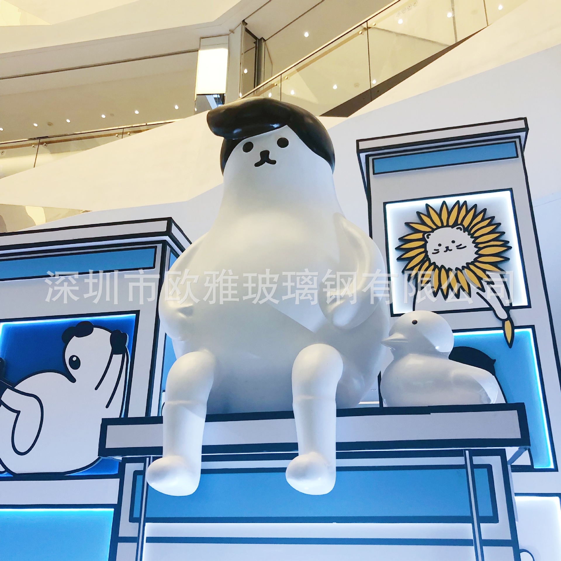供应玻璃钢卡通雕塑系列 IP潮玩房地产广场商场 网红展览拍照